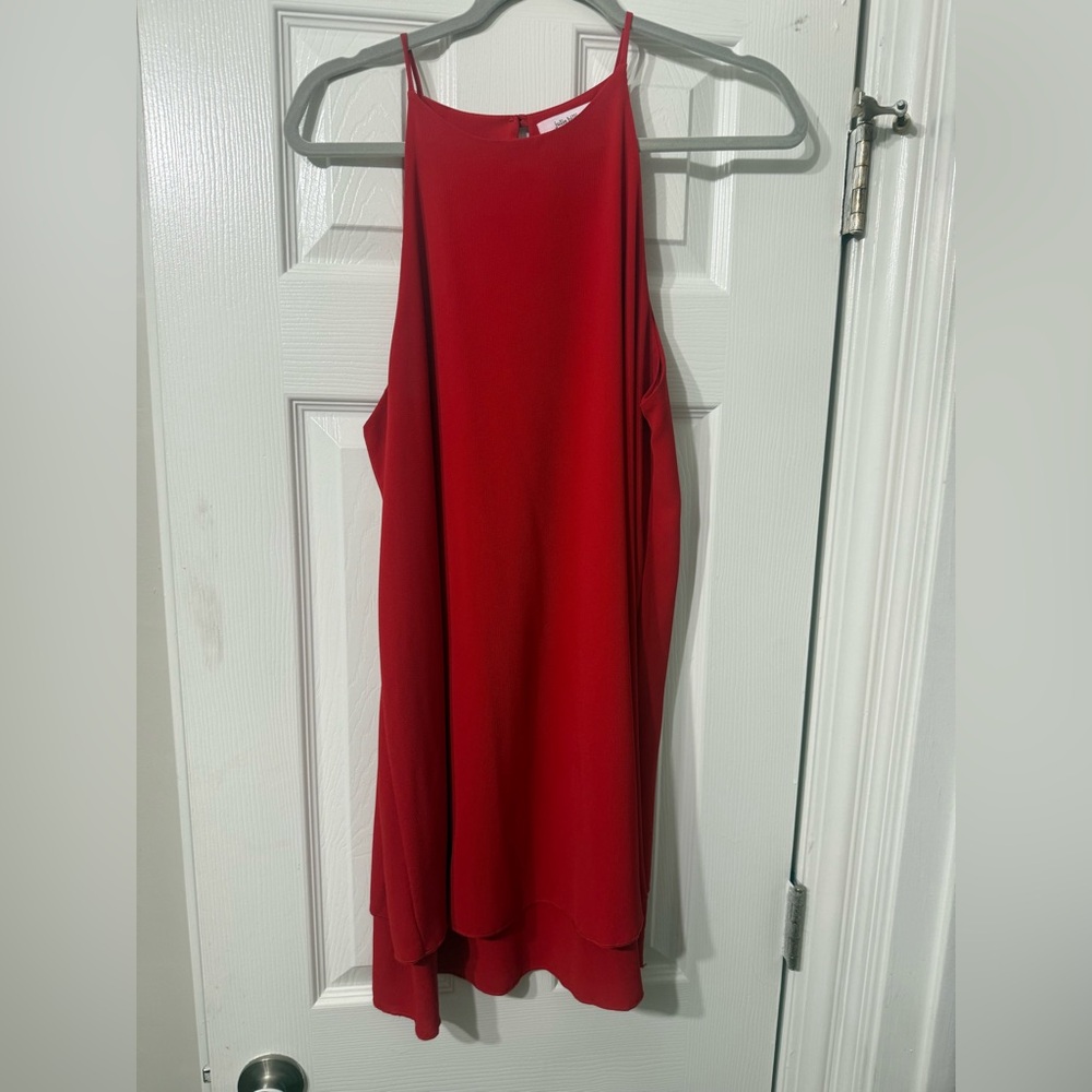 Red Halter Sheath Mini Dress for Cocktail